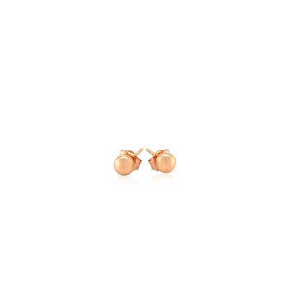 14k Rose Gold Ball Style Stud Earrings (4mm)-Teresa&#39;s Fashionista LLC