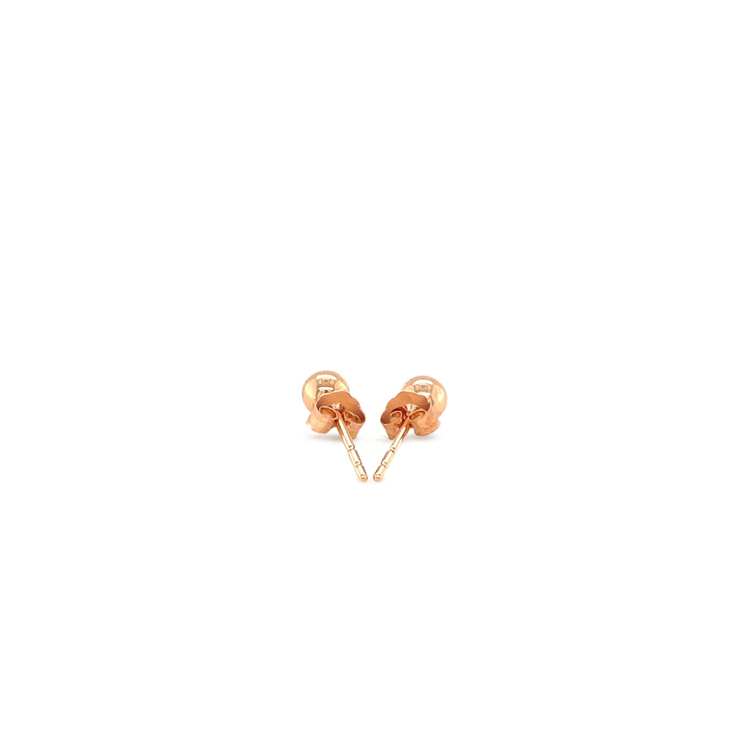 14k Rose Gold Ball Style Stud Earrings (4mm)-Teresa&#39;s Fashionista LLC