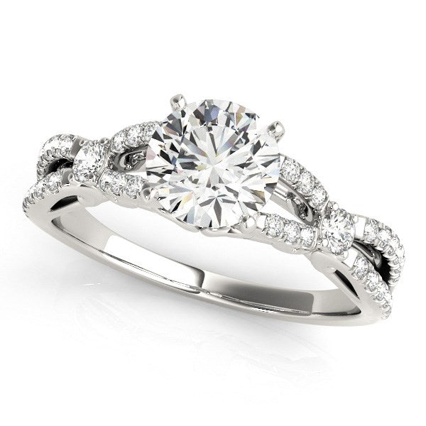 14k White Gold Diamond Engagement Ring with Multirow Split Shank (1 1/4 cttw)-Teresa&#39;s Fashionista LLC