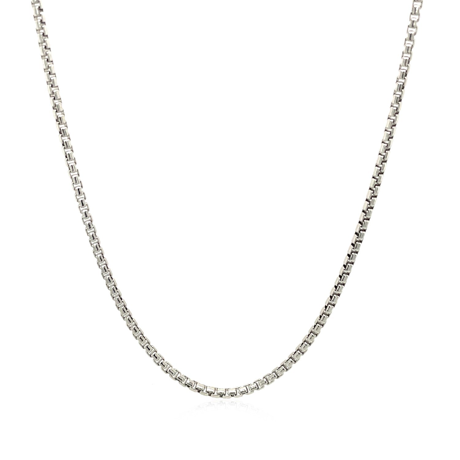 Sterling Silver Rhodium Plated Round Box Chain (1.50 mm)-Teresa&#39;s Fashionista LLC