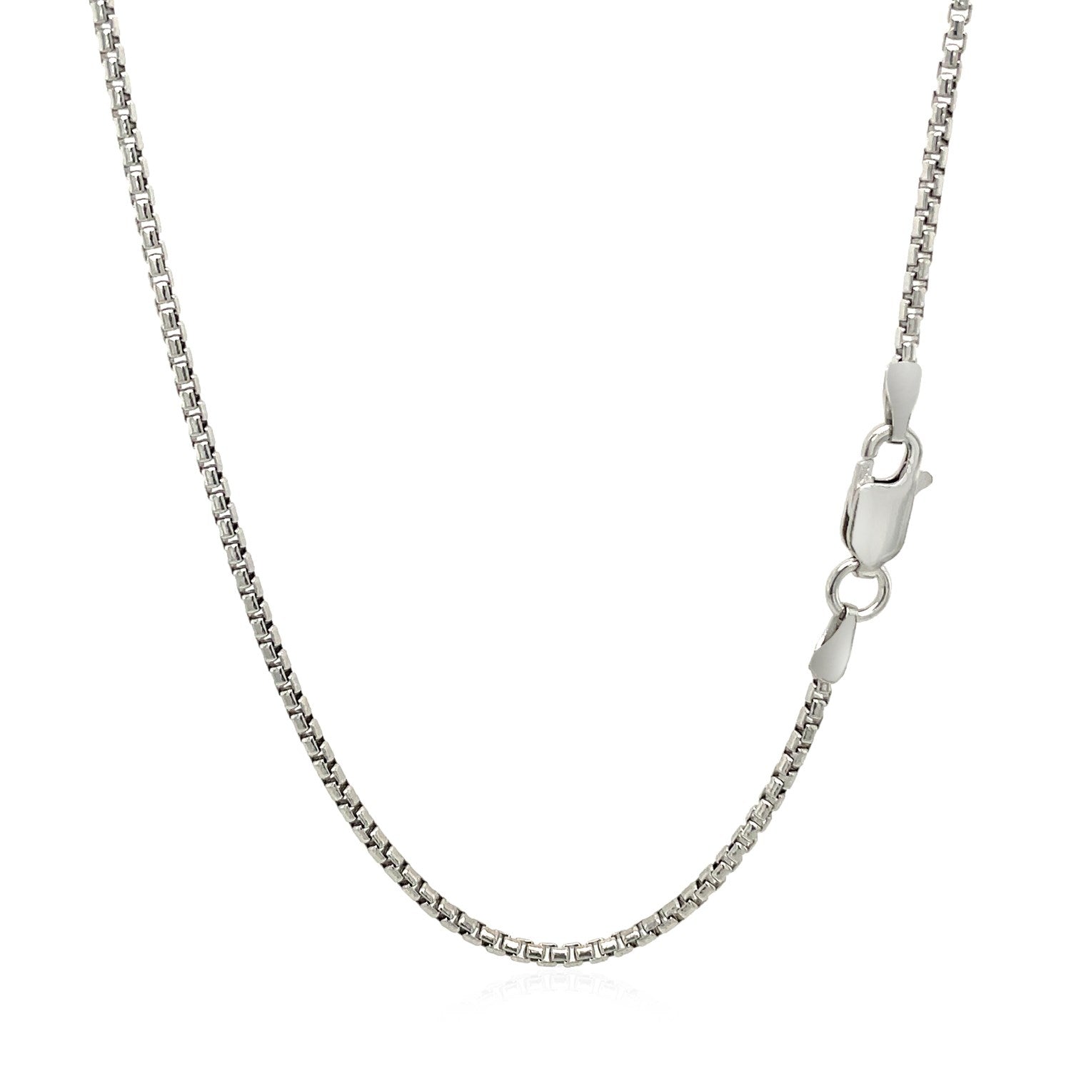 Sterling Silver Rhodium Plated Round Box Chain (1.50 mm)-Teresa&#39;s Fashionista LLC