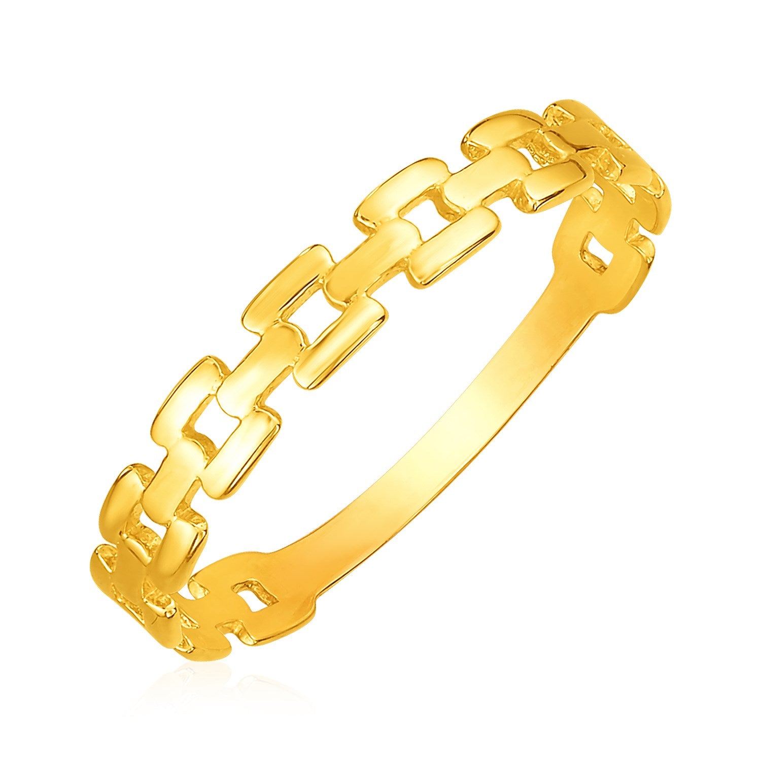 14k Yellow Gold Chain Link Ring(1.50 mm)-Teresa&#39;s Fashionista LLC