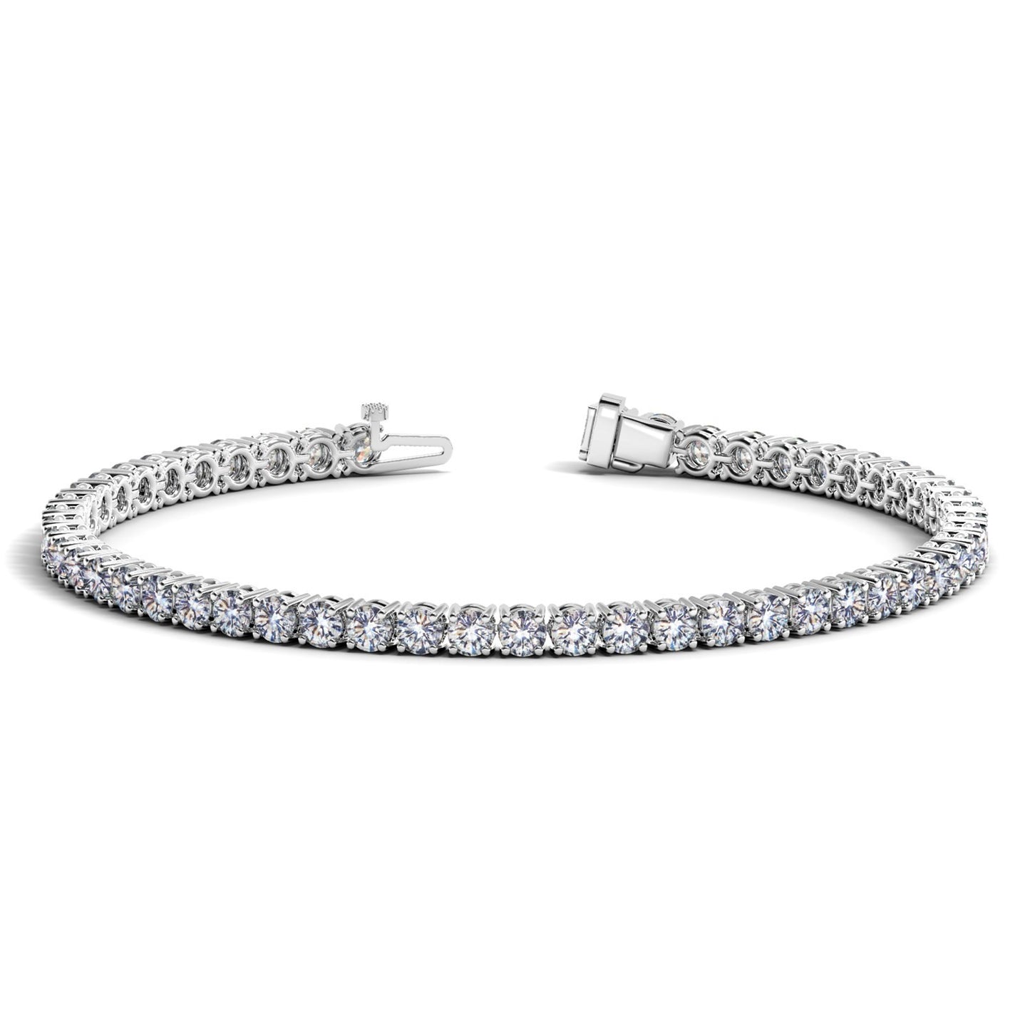 Lab Grown Round Diamond Tennis Bracelet in 14k White Gold (6 cctw F/G VS2/SI1)-Teresa&#39;s Fashionista LLC