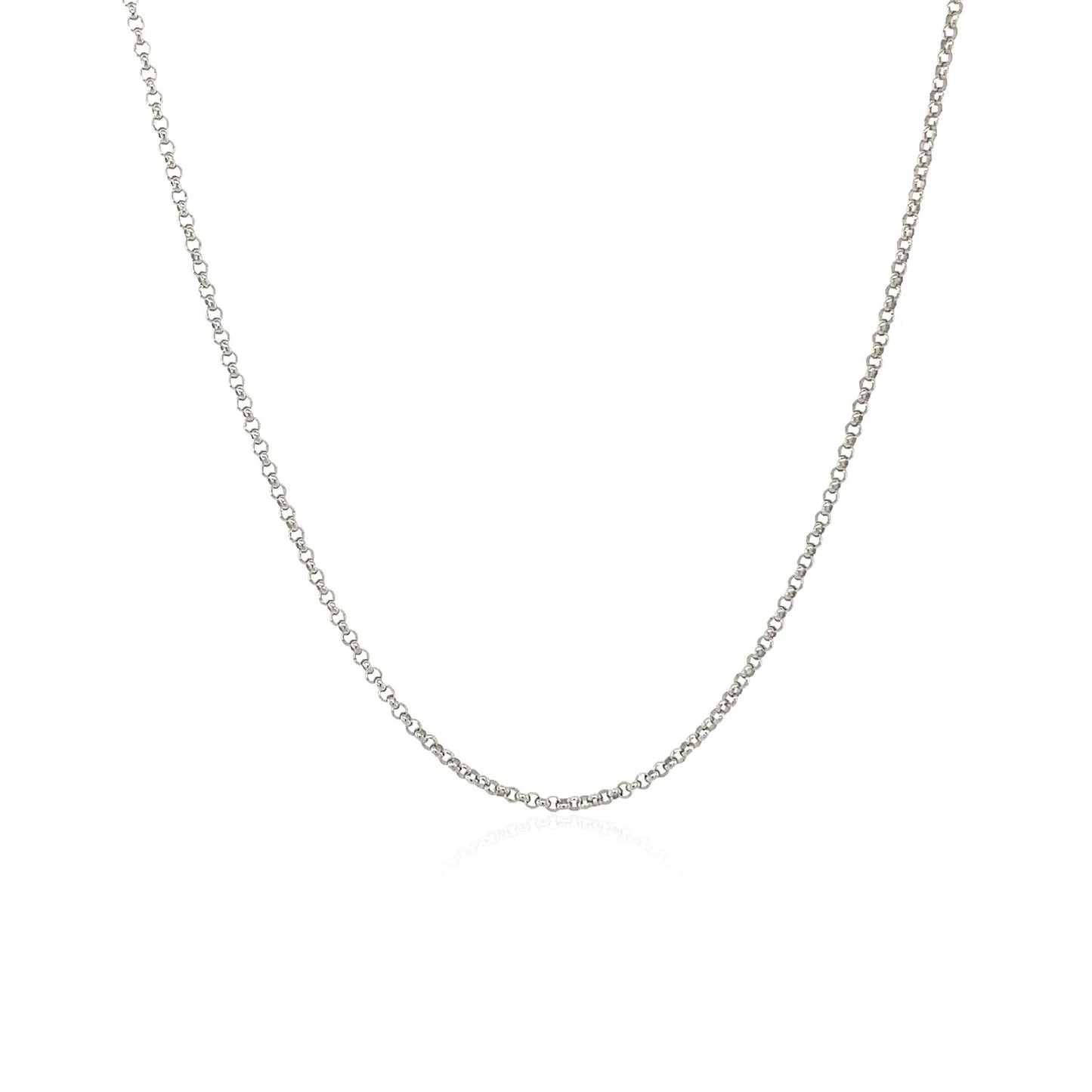 14k White Gold Diamond Cut Rolo Chain (1.10 mm)-Teresa&#39;s Fashionista LLC