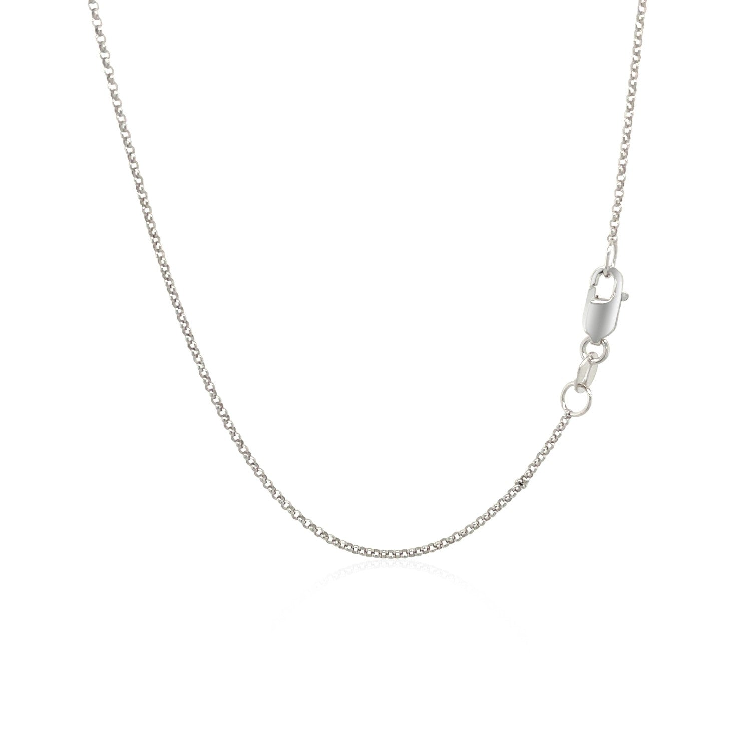 14k White Gold Diamond Cut Rolo Chain (1.10 mm)-Teresa&#39;s Fashionista LLC