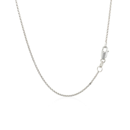 14k White Gold Diamond Cut Rolo Chain (1.10 mm)-Teresa&#39;s Fashionista LLC