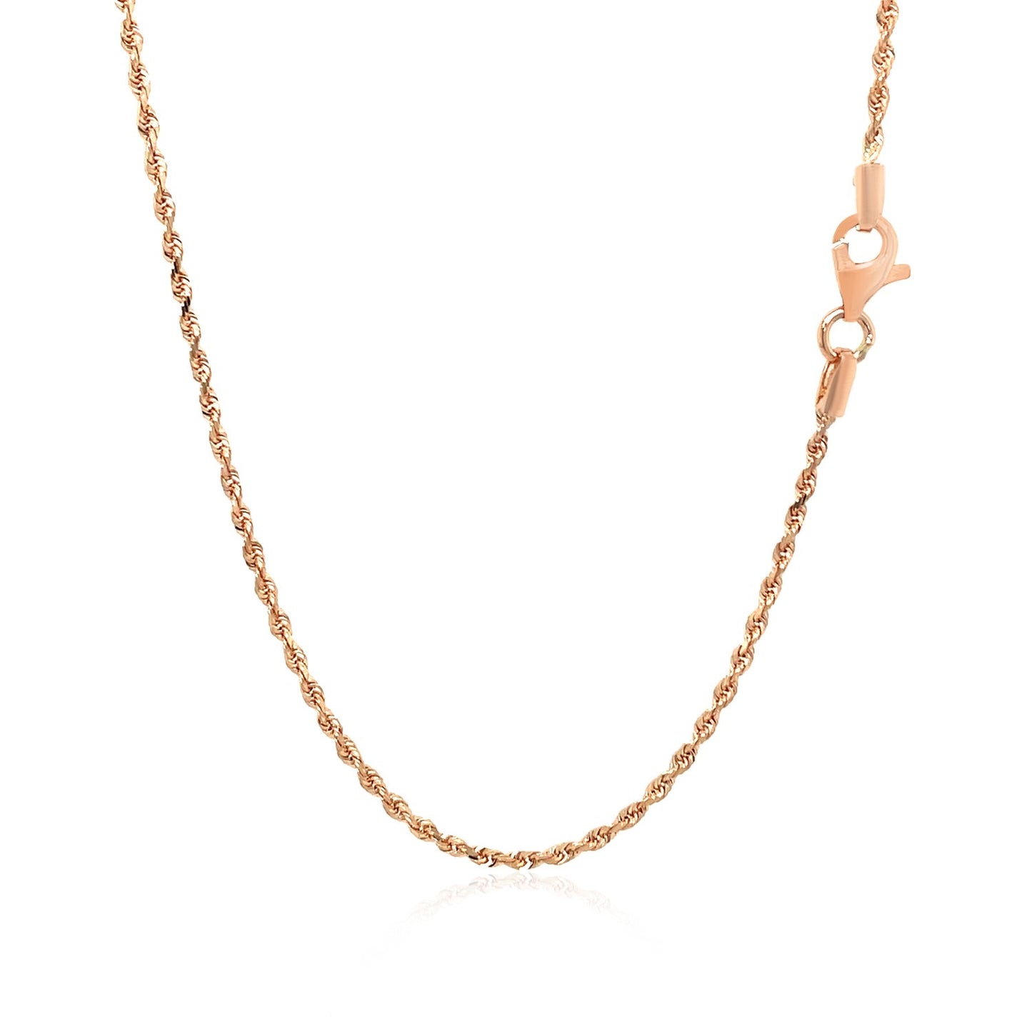 14k Rose Gold Solid Diamond Cut Rope Chain (1.60 mm)-Teresa&#39;s Fashionista LLC