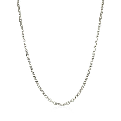 18k White Gold Diamond Cut Cable Link Chain (1.90 mm)-Teresa&#39;s Fashionista LLC