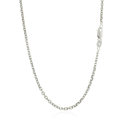 18k White Gold Diamond Cut Cable Link Chain (1.90 mm)-Teresa&#39;s Fashionista LLC