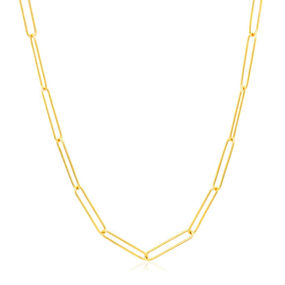 14k Yellow Gold Wire Paperclip Chain (2.70 mm)