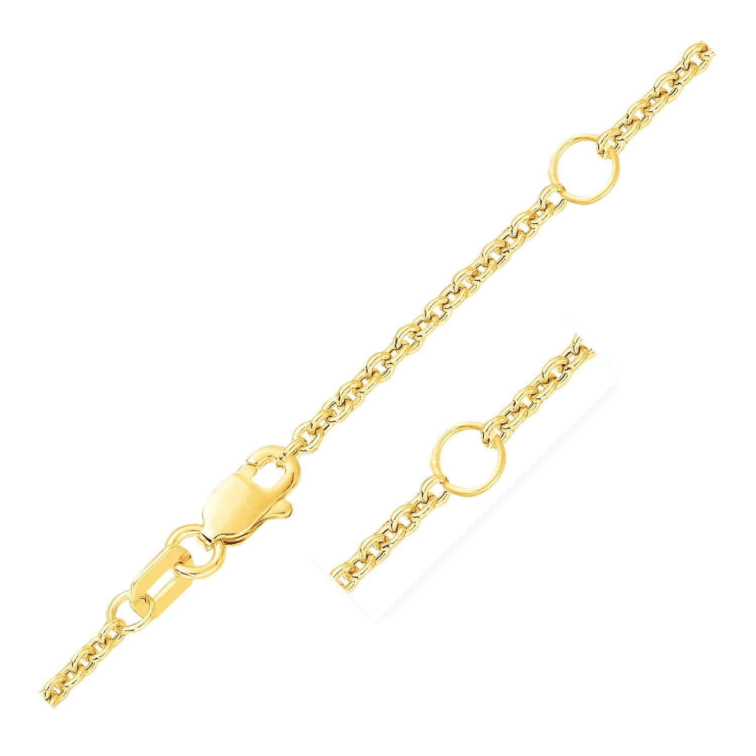 Double Extendable Cable Chain in 14k Yellow Gold (1.80 mm)-Teresa&#39;s Fashionista LLC