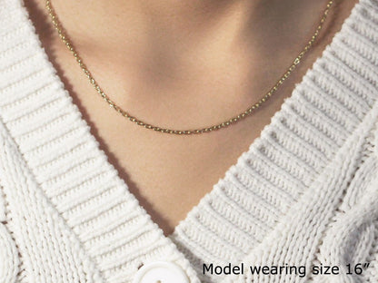 Double Extendable Cable Chain in 14k Yellow Gold (1.80 mm)-Teresa&#39;s Fashionista LLC