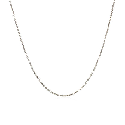 14k White Gold Round Cable Link Chain (1.10 mm)