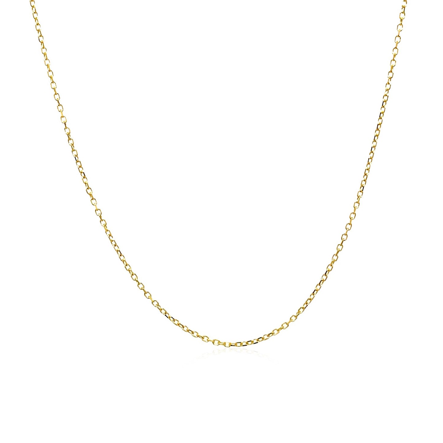 14k Yellow Gold Diamond Cut Cable Link Chain (0.87 mm)-Teresa&#39;s Fashionista LLC