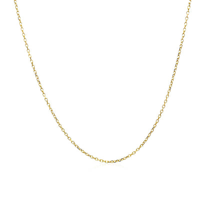 14k Yellow Gold Diamond Cut Cable Link Chain (0.87 mm)-Teresa&#39;s Fashionista LLC