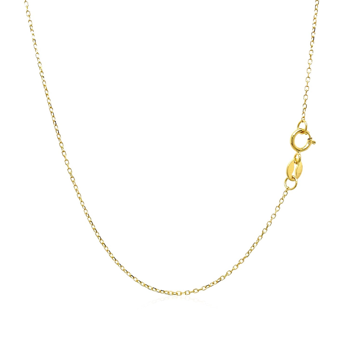 14k Yellow Gold Diamond Cut Cable Link Chain (0.87 mm)-Teresa&#39;s Fashionista LLC