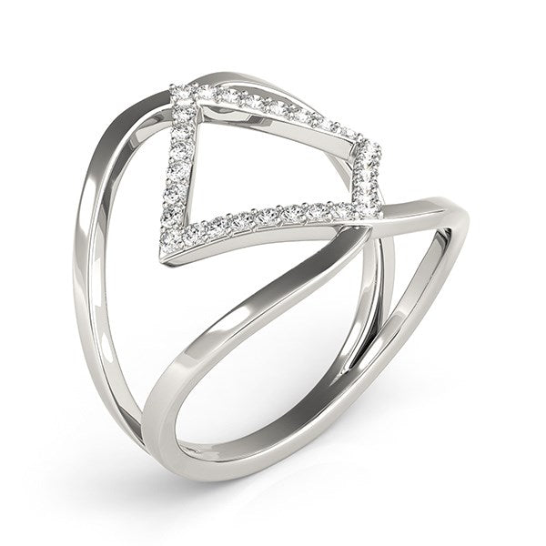 14k White Gold Interlaced Design Diamond Ring (1/5 cttw)-Teresa&#39;s Fashionista LLC