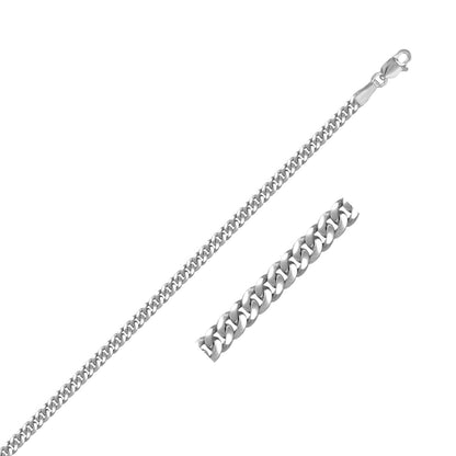 14K White Gold Gourmette Chain (2.80 mm)-Teresa&#39;s Fashionista LLC