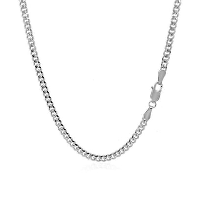 14K White Gold Gourmette Chain (2.80 mm)-Teresa&#39;s Fashionista LLC