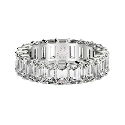 Emerald Cut Lab Grown Diamond Eternity Ring in 14k White Gold (3 cttw FG/VS2)-Teresa&#39;s Fashionista LLC