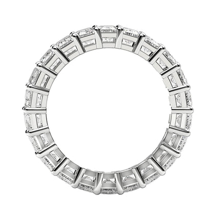 Emerald Cut Lab Grown Diamond Eternity Ring in 14k White Gold (3 cttw FG/VS2)-Teresa&#39;s Fashionista LLC