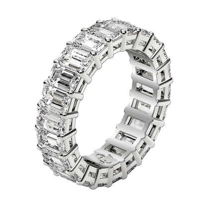 Emerald Cut Lab Grown Diamond Eternity Ring in 14k White Gold (3 cttw FG/VS2)-Teresa&#39;s Fashionista LLC