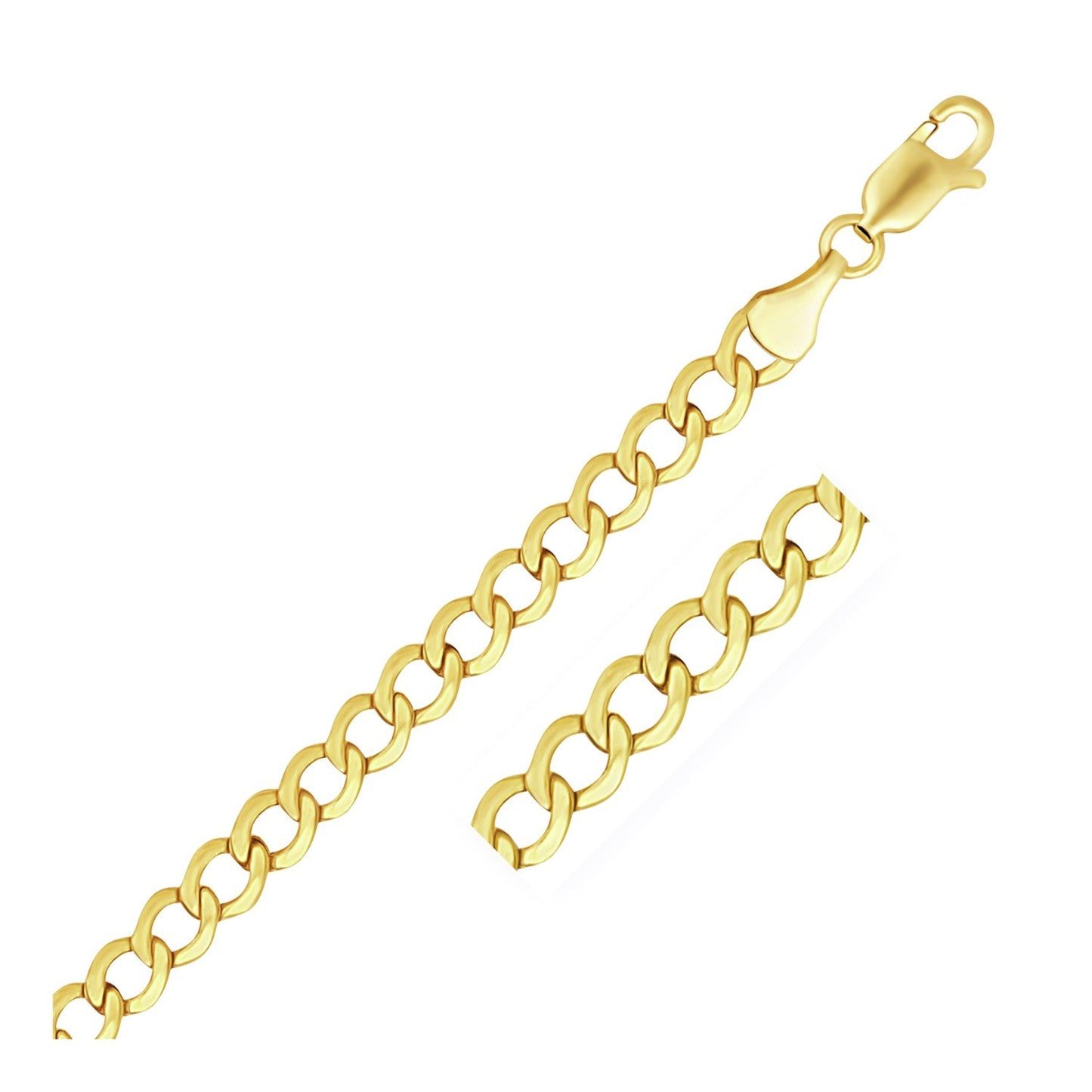 10k Yellow Gold Curb Chain (5.30 mm)-Teresa&#39;s Fashionista LLC