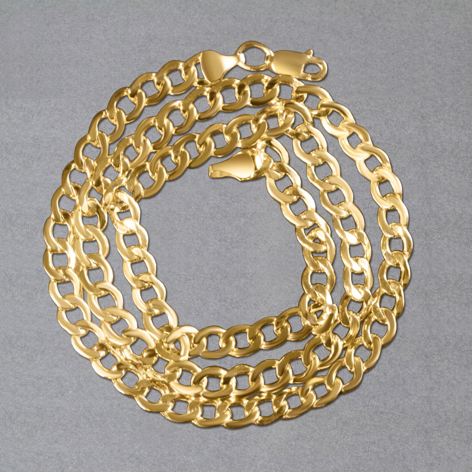 10k Yellow Gold Curb Chain (5.30 mm)-Teresa&#39;s Fashionista LLC