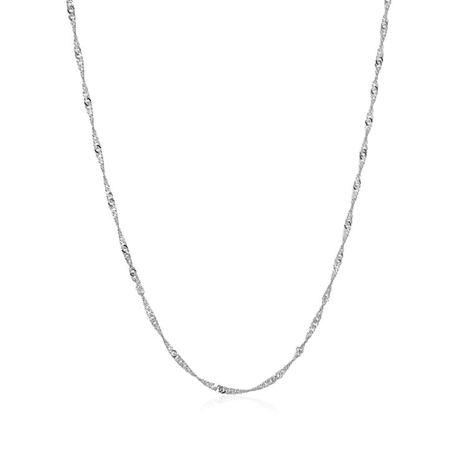 10k White Gold Singapore Chain(1.50 mm)-Teresa&#39;s Fashionista LLC