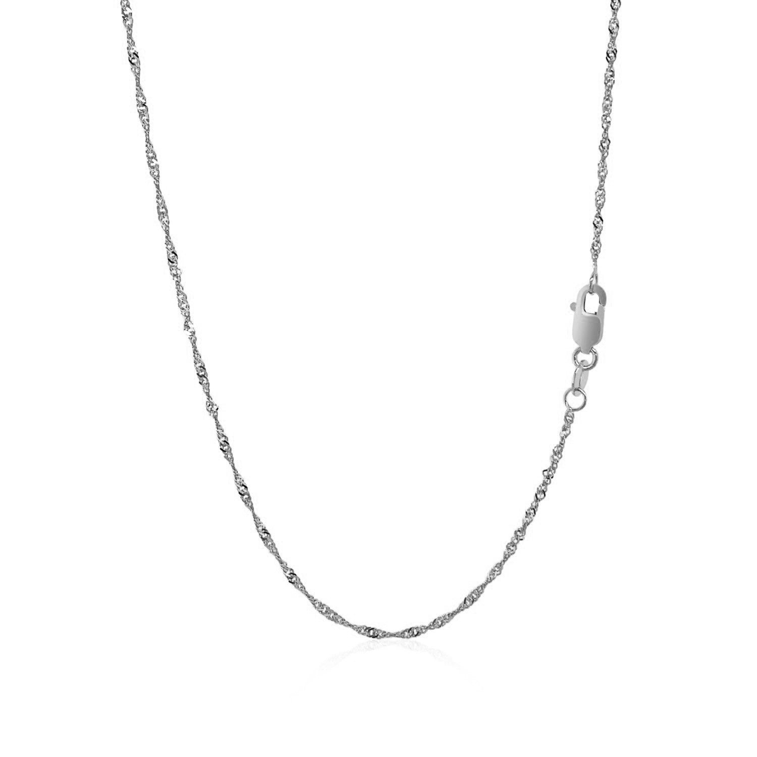 10k White Gold Singapore Chain(1.50 mm)-Teresa&#39;s Fashionista LLC