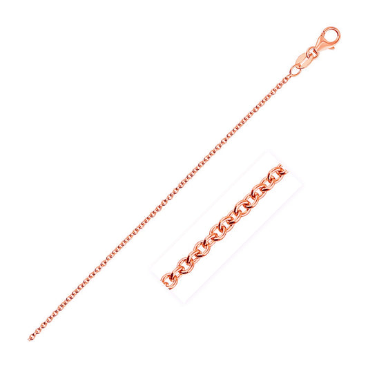 14k Rose Gold Round Cable Link Chain (1.25 mm)-Teresa&#39;s Fashionista LLC