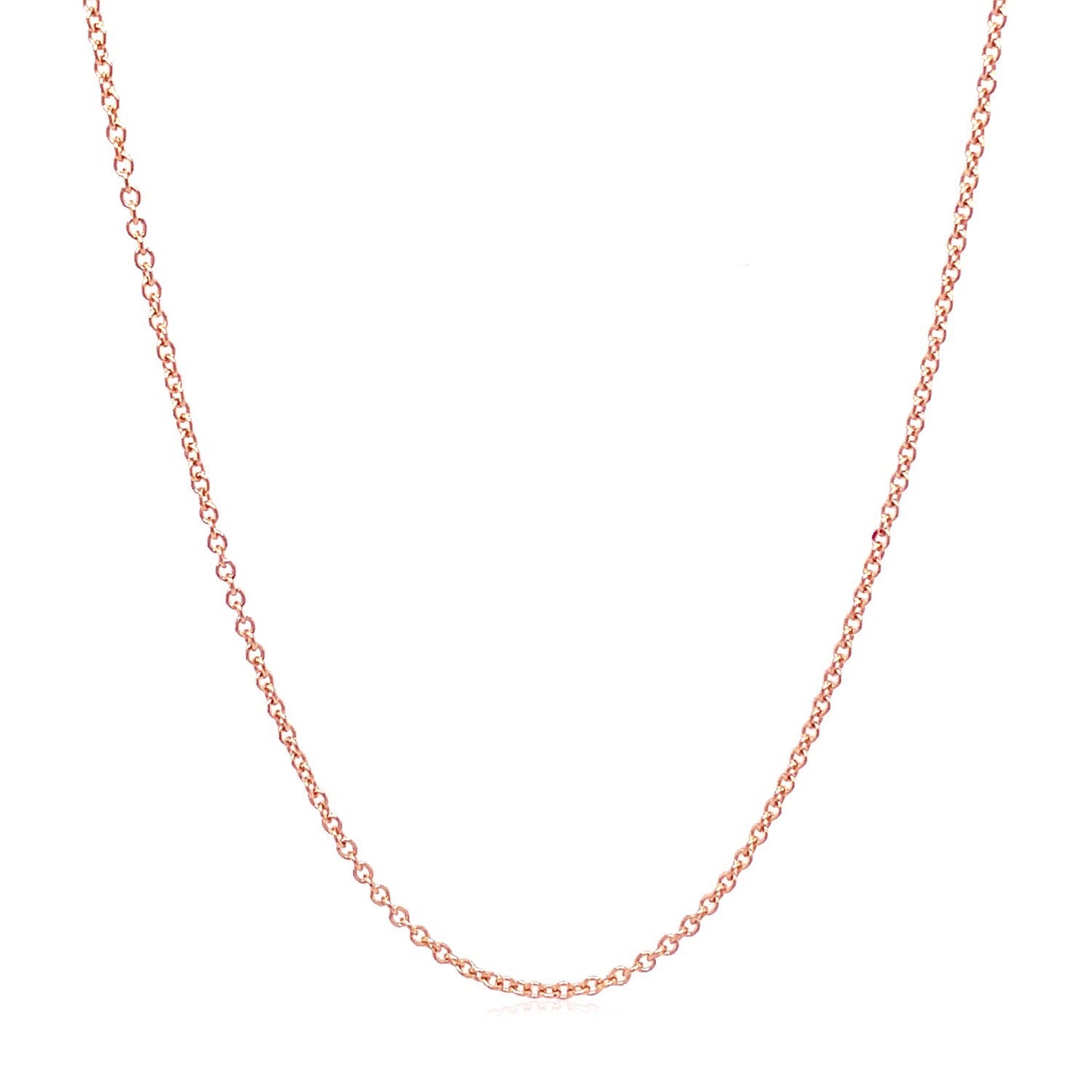 14k Rose Gold Round Cable Link Chain (1.25 mm)-Teresa&#39;s Fashionista LLC