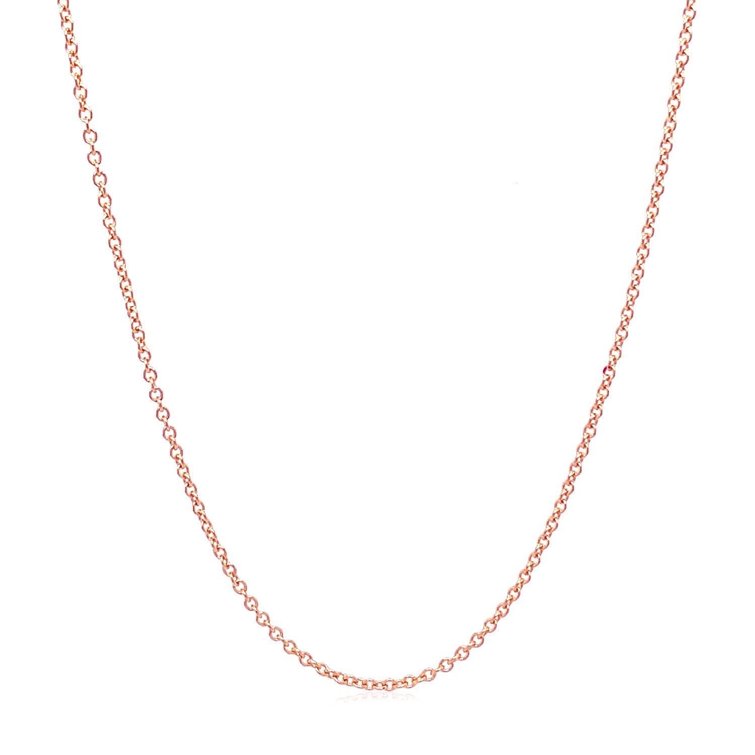 14k Rose Gold Round Cable Link Chain (1.25 mm)-Teresa&#39;s Fashionista LLC