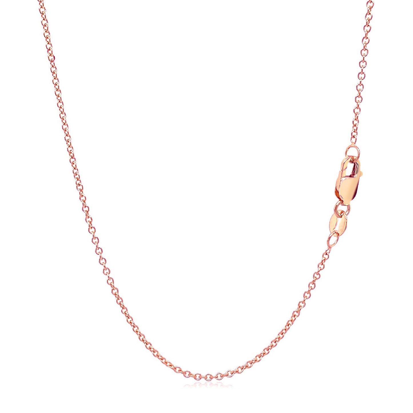 14k Rose Gold Round Cable Link Chain (1.25 mm)-Teresa&#39;s Fashionista LLC