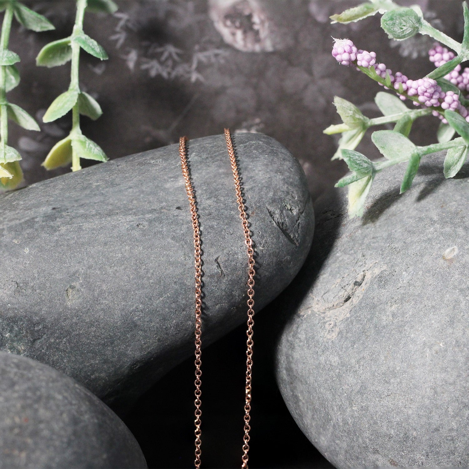 14k Rose Gold Round Cable Link Chain (1.25 mm)-Teresa&#39;s Fashionista LLC