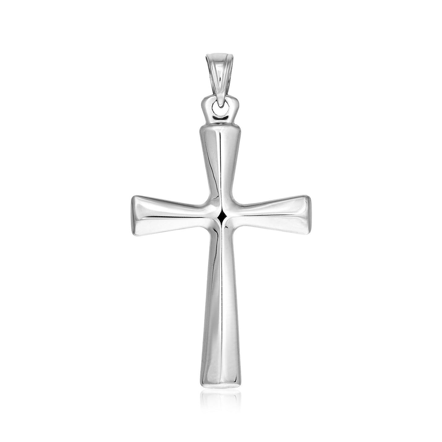 Sterling Silver Domed Rounded Cross Pendant-Teresa&#39;s Fashionista LLC