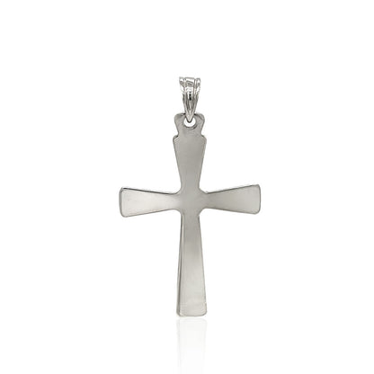 Sterling Silver Domed Rounded Cross Pendant-Teresa&#39;s Fashionista LLC