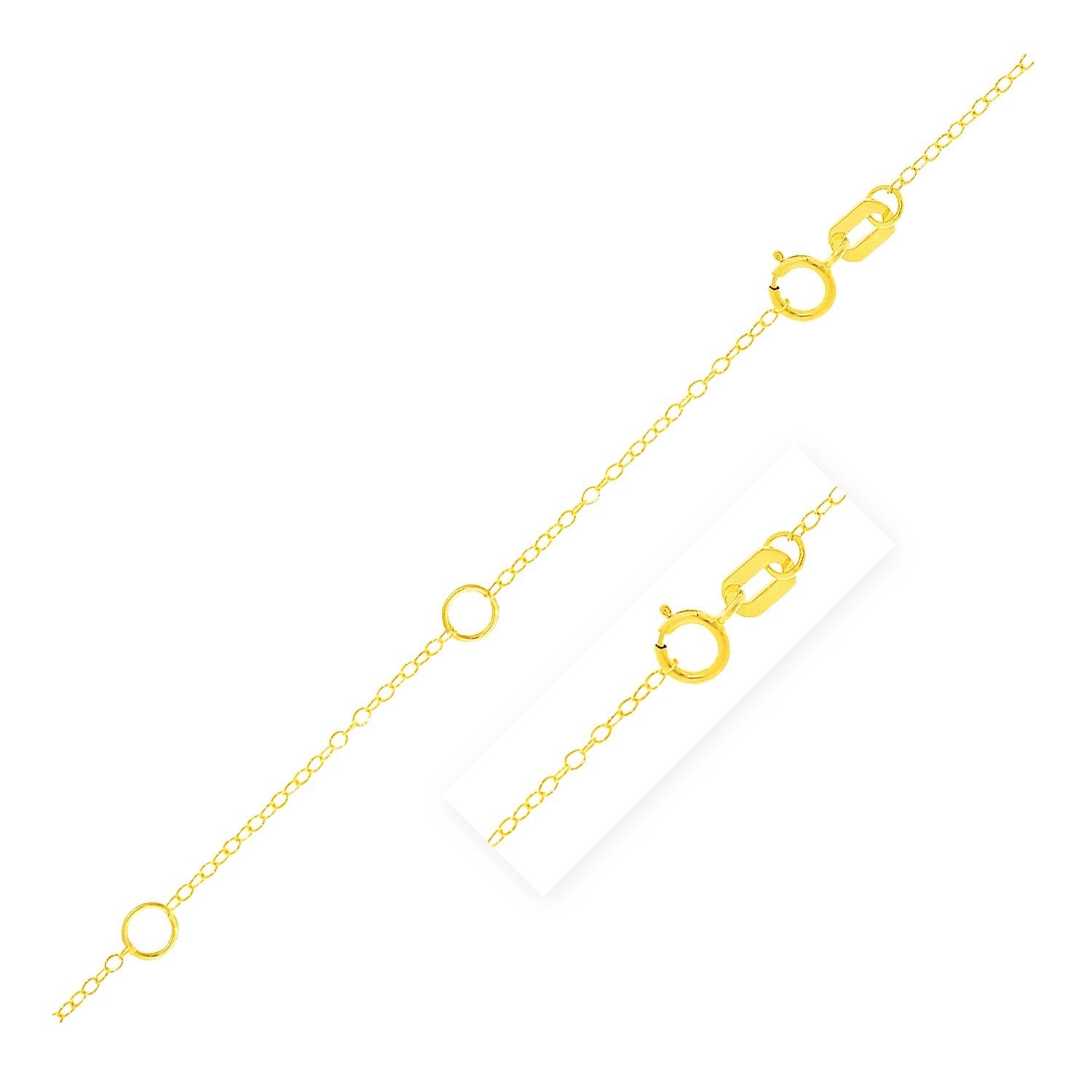 Double Extendable Piatto Chain in 10k Yellow Gold (1.30 mm)-Teresa&#39;s Fashionista LLC