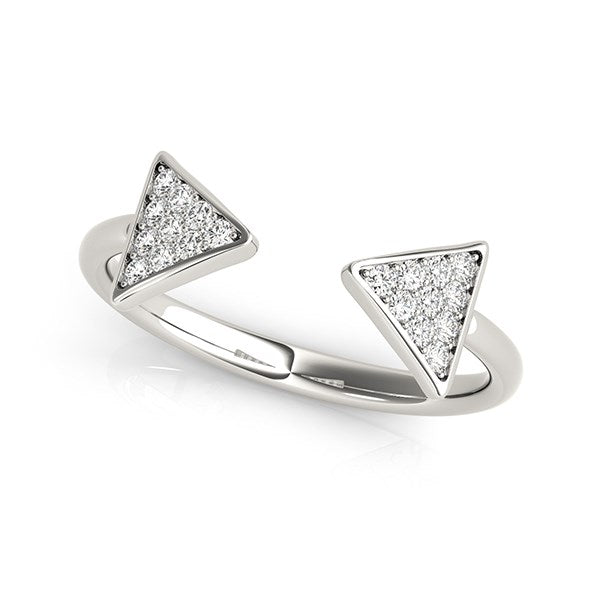 14k White Gold Diamond Arrowhead Open Ring (1/5 cttw)-Teresa&#39;s Fashionista LLC