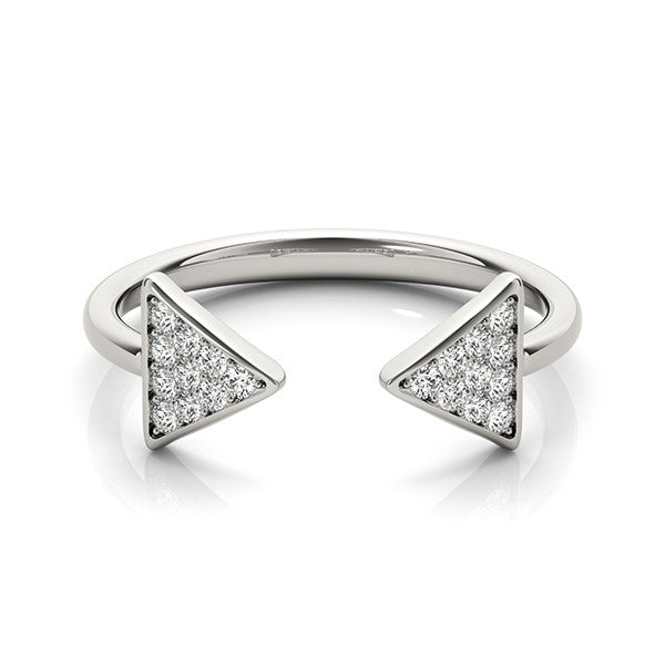 14k White Gold Diamond Arrowhead Open Ring (1/5 cttw)-Teresa&#39;s Fashionista LLC