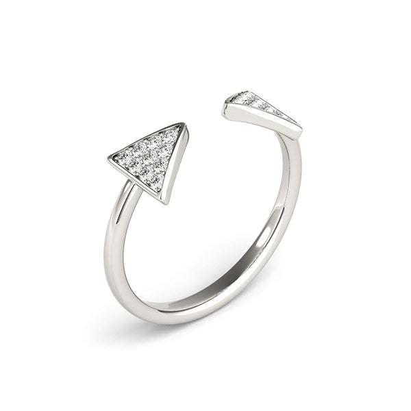 14k White Gold Diamond Arrowhead Open Ring (1/5 cttw)-Teresa&#39;s Fashionista LLC