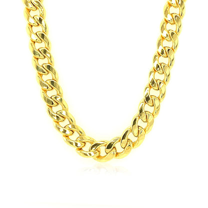 14k Yellow Gold Miami Cuban Semi Solid Chain (7.00 mm)-Teresa&#39;s Fashionista LLC