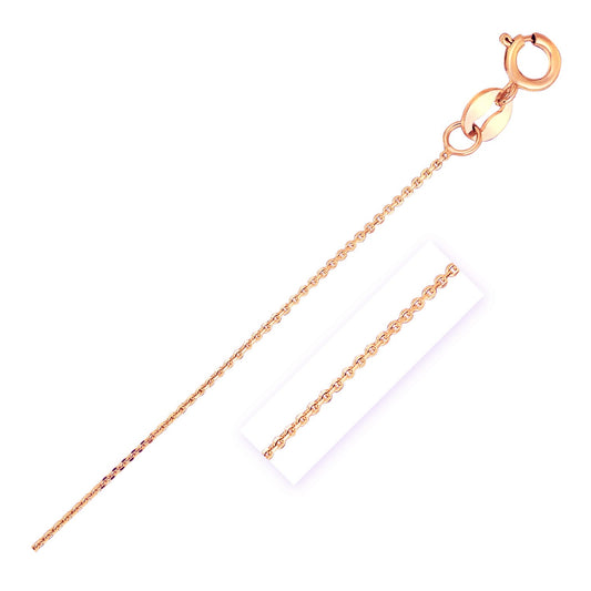 14k Rose Gold Diamond Cut Cable Link Chain (0.68 mm)-Teresa&#39;s Fashionista LLC