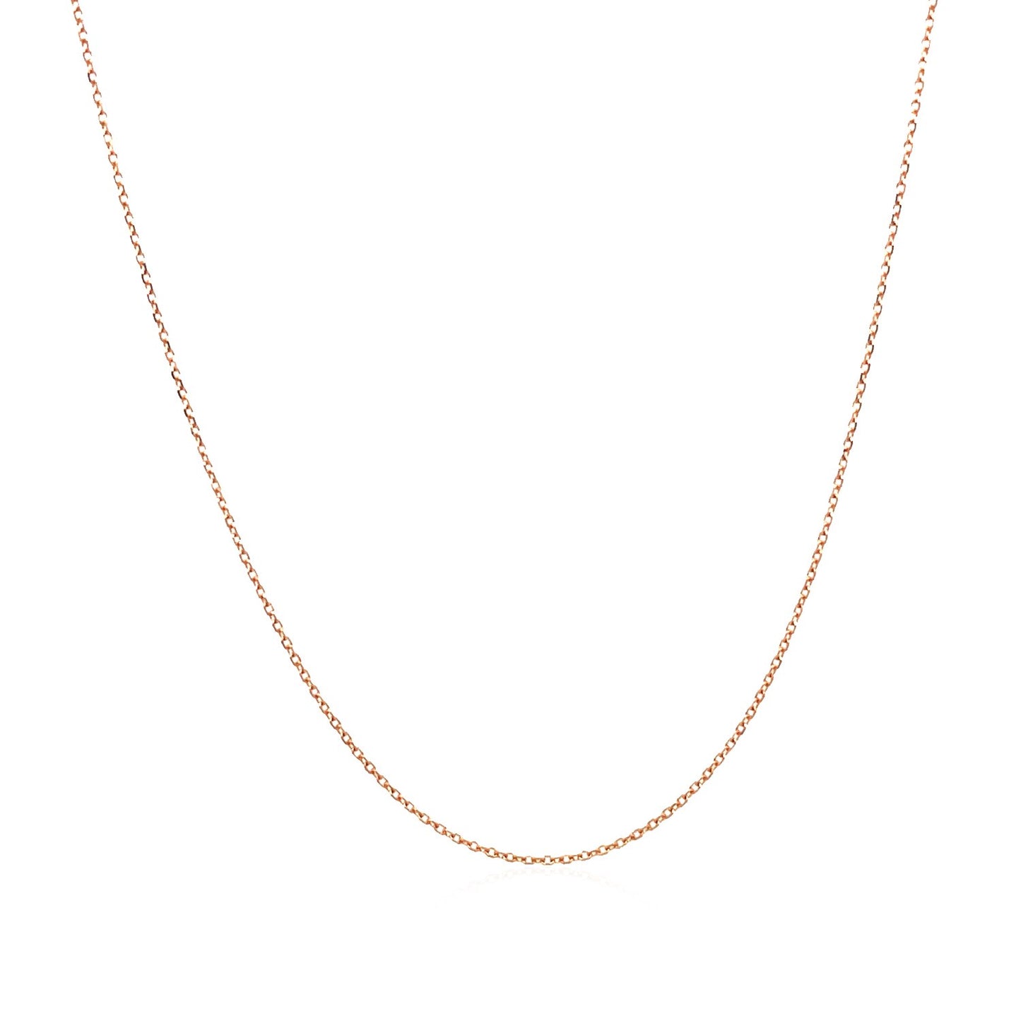 14k Rose Gold Diamond Cut Cable Link Chain (0.68 mm)-Teresa&#39;s Fashionista LLC