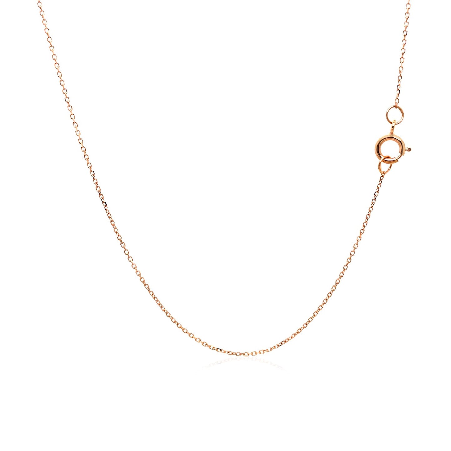 14k Rose Gold Diamond Cut Cable Link Chain (0.68 mm)-Teresa&#39;s Fashionista LLC