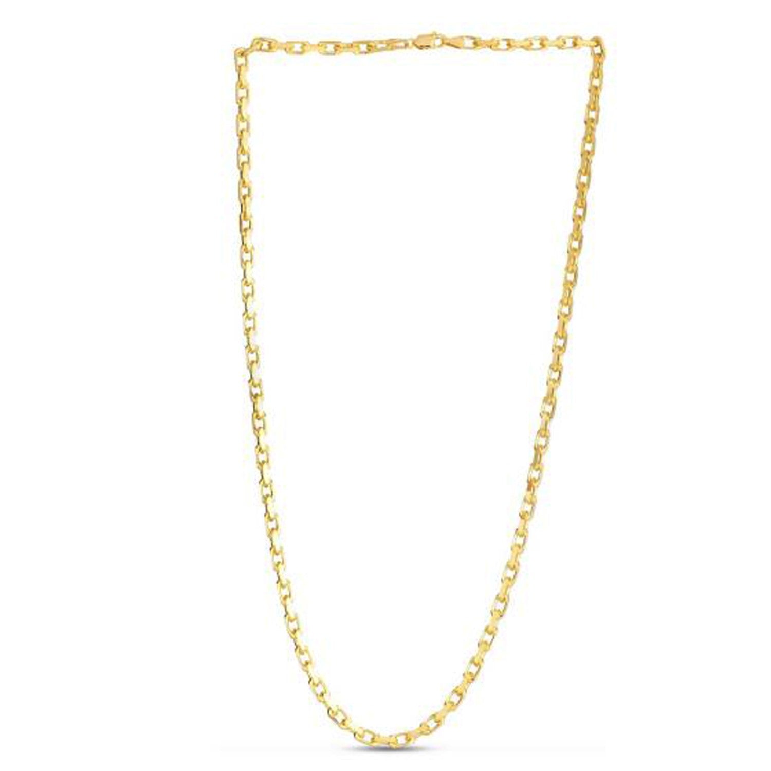 14k Yellow Gold French Cable Link Chain (3.60 mm)-Teresa&#39;s Fashionista LLC