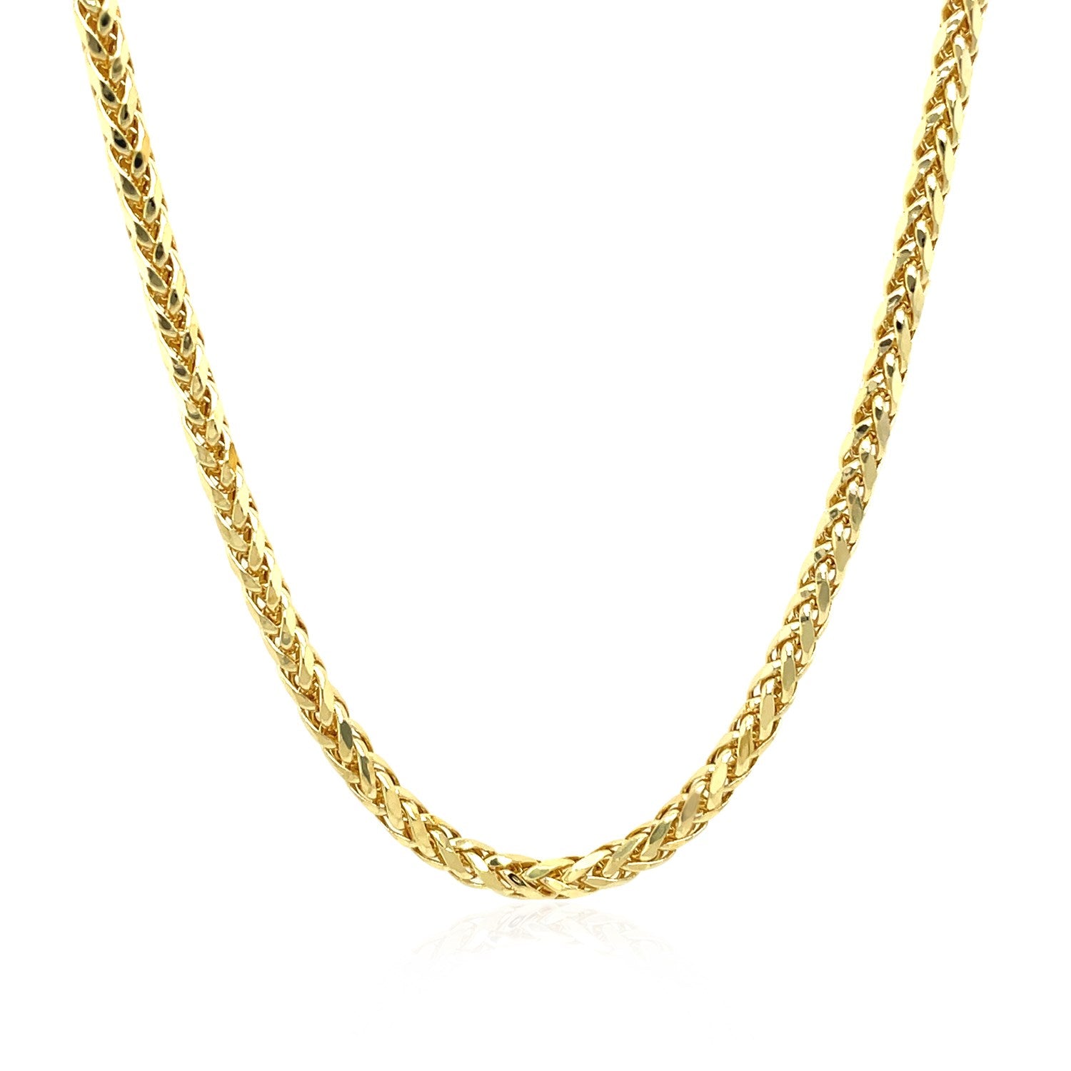 14k Yellow Gold Lite Diamond Cut Round Franco Chain (2.70 mm)-Teresa&#39;s Fashionista LLC