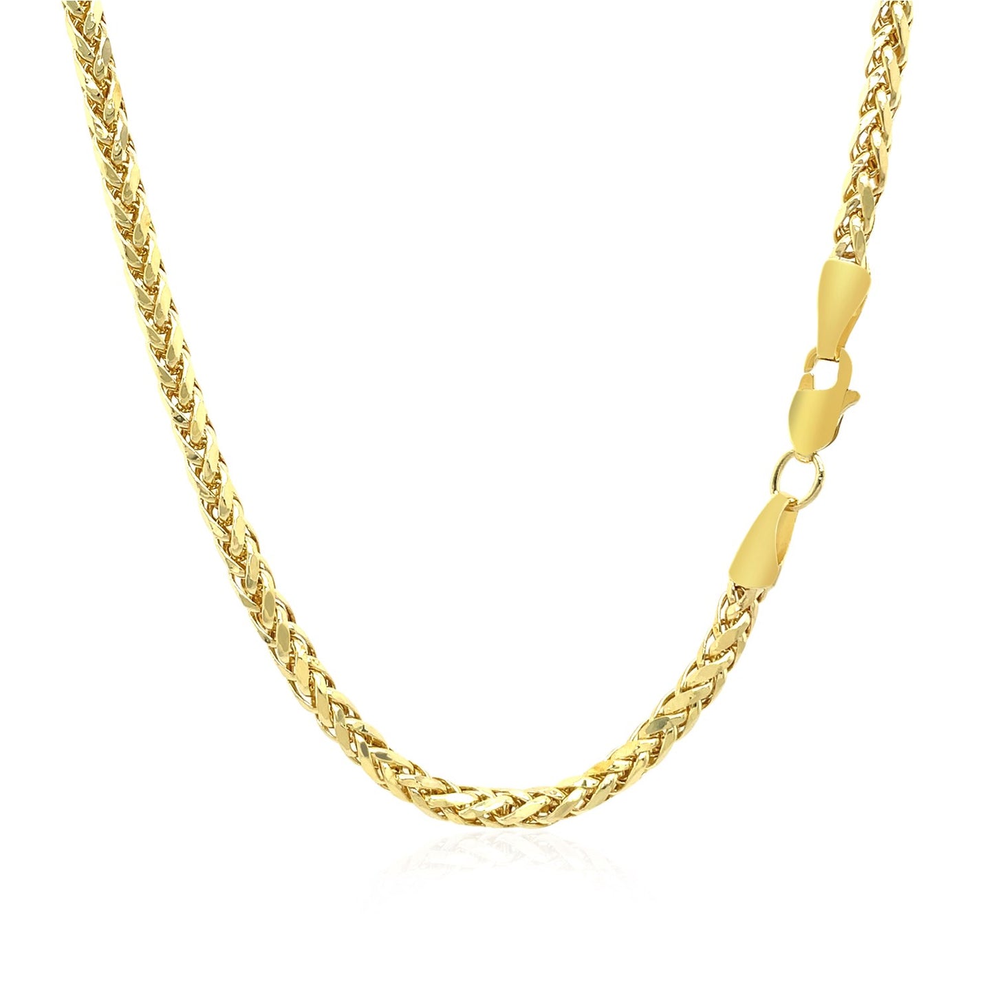 14k Yellow Gold Lite Diamond Cut Round Franco Chain (2.70 mm)-Teresa&#39;s Fashionista LLC