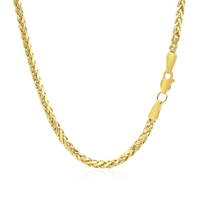 14k Yellow Gold Lite Diamond Cut Round Franco Chain (2.70 mm)-Teresa&#39;s Fashionista LLC