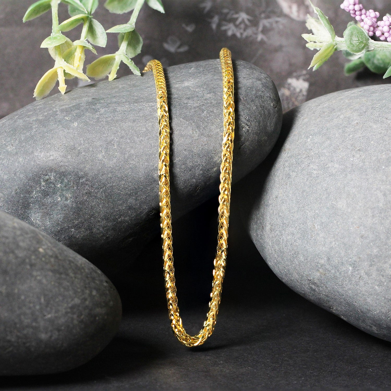 14k Yellow Gold Lite Diamond Cut Round Franco Chain (2.70 mm)-Teresa&#39;s Fashionista LLC